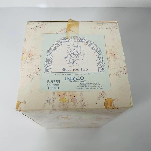 PRECIOUS MOMENTS "Bless You Two" Wedding Figurine Cake Topper E-9255 Bride Groom - Picture 2 of 2